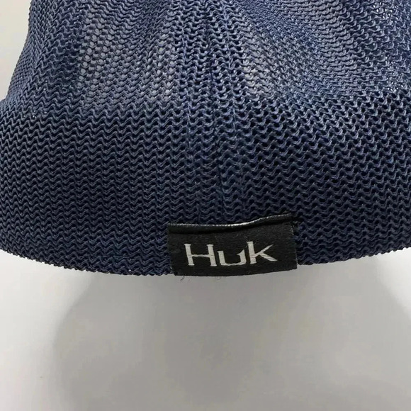 Huk Performance Fishing‎ Classic Logo Stretch back Trucker Hat Mens Sargasso Sea - Picture 7 of 12